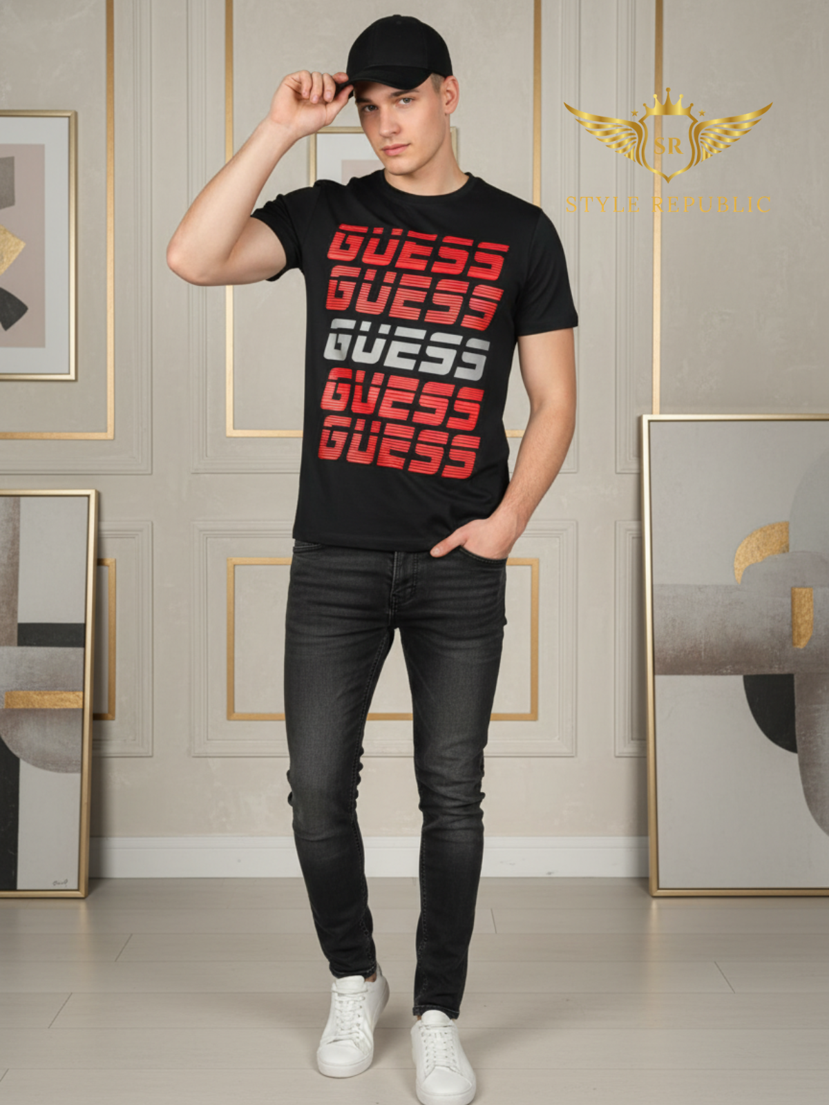 Guess Black Print